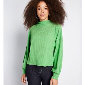 ModCloth green mock turtle neck